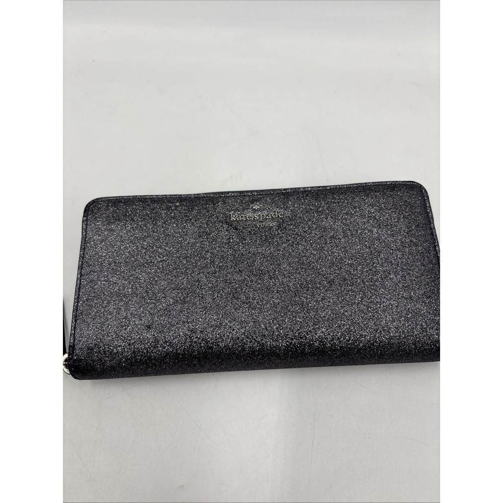 KATE SPADE New York LOLA Glitter Continental Zip Around Wallet in Dusk Navy